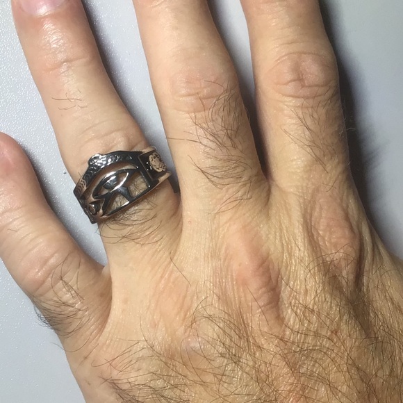 Egyptian Eye of Horus Ankh Scarab Beetle ring - Picture 5 of 5